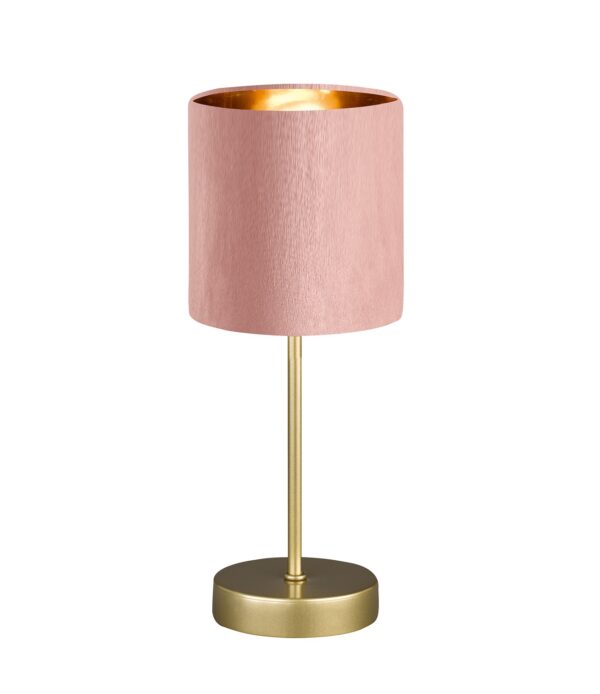 Επιτραπέζιο Φωτιστικό Aura με Ροζ Βελούδινο Καπέλο Φ13